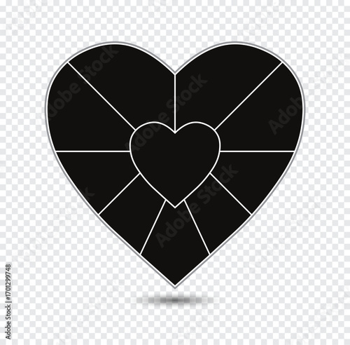 Heart-Shaped Photo Collage Template Vector
