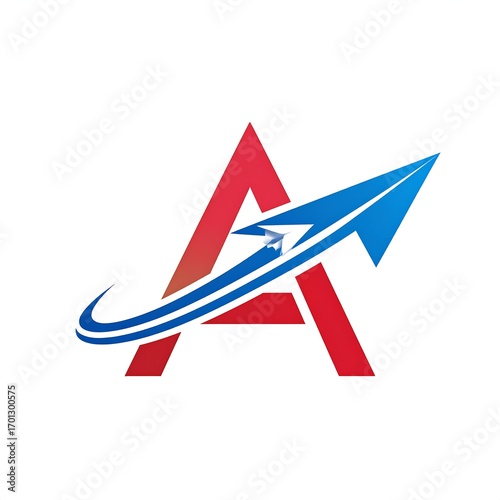 Letter A airplane logo design