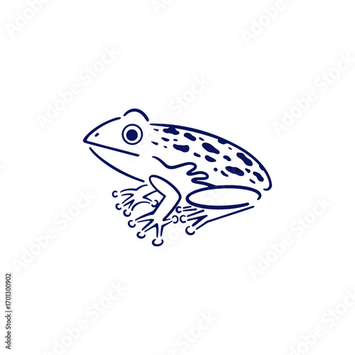 カエルの線画イラスト素材
