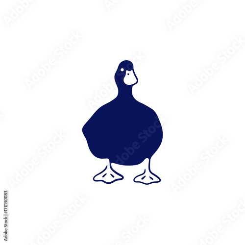 アヒルの線画のイラスト素材
