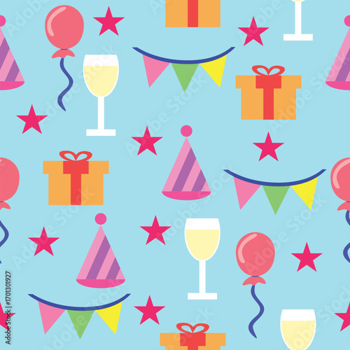 Party Seamless Pattern, Celebration Background, Birthday, New year, Xmas Fun Wallpaper