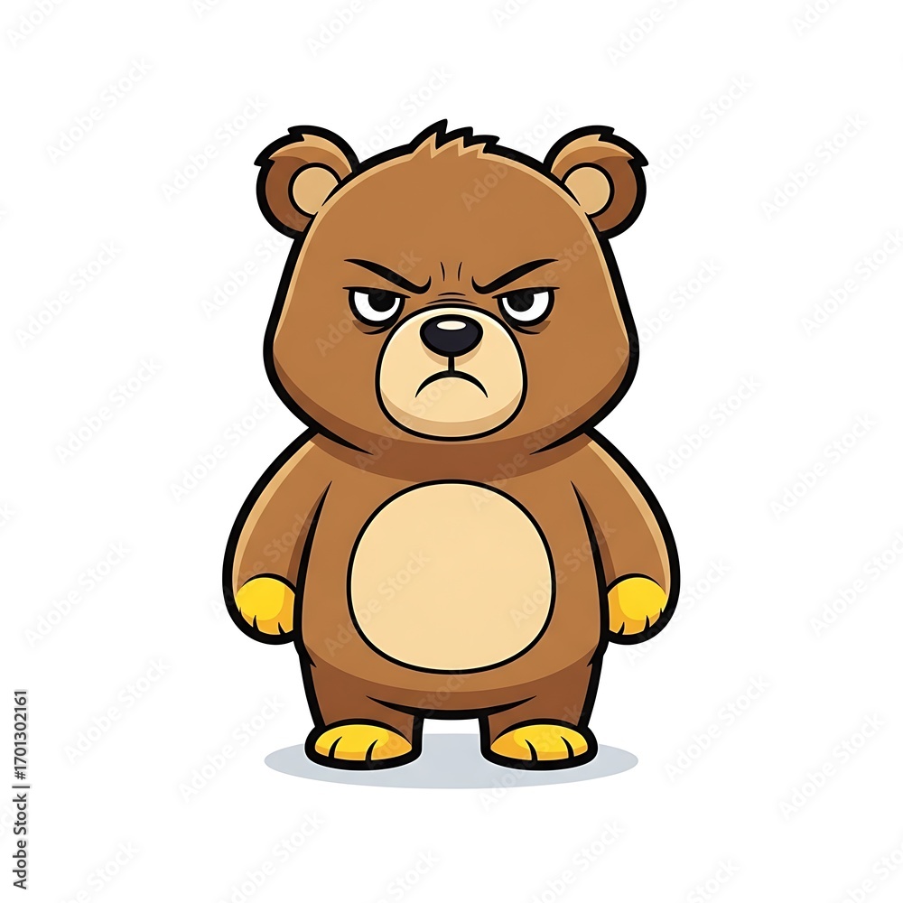 Fototapeta premium Angry Cartoon Bear Illustration.