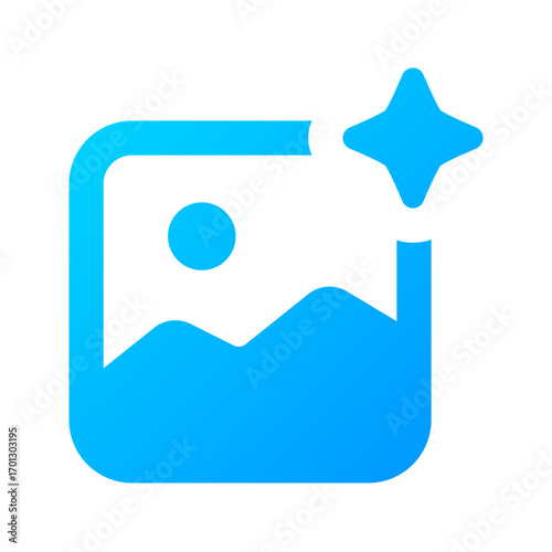 Gallery icon. image, generative image, ai, art, creative, design, digital, pattern, abstract, creation, algorithm. Vector Icon Illustration