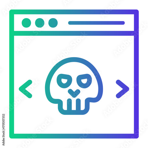 hacked Line Gradient Icon