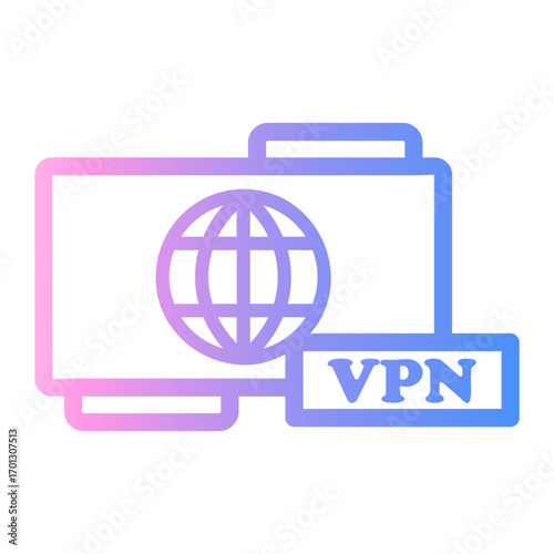 vpn Line Gradient Icon