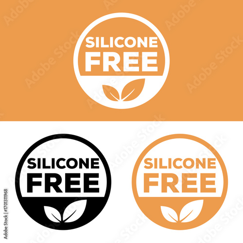 Silicone free product label for natural beauty and organic cosmetic brands Vector