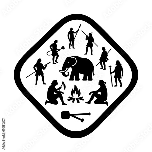Caveman Hunter Tribe Logo