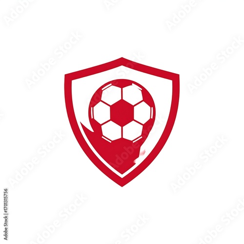 Soccer shield logo design, white background