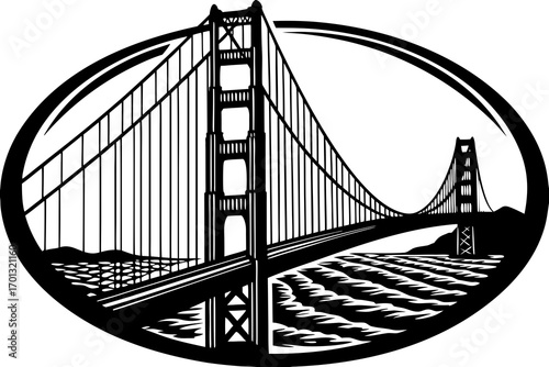 vector illustration of bridge in the city