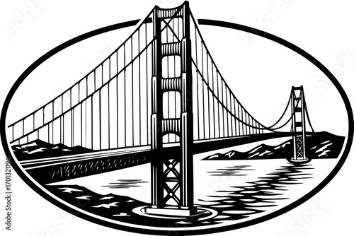 golden gate bridge vector