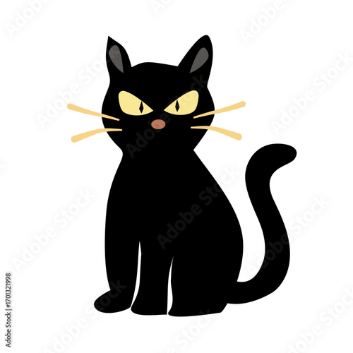 Black Cat Halloween Illustration