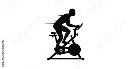 a person exercising vigorously on an indoor cycling machine