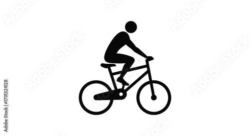 a cyclist riding bicycle silhouette art simple design