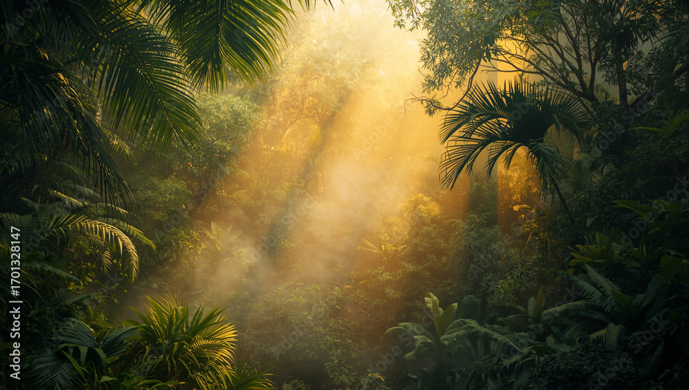 Obraz premium sunset in the forest