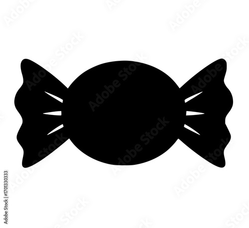 Black Candy Silhouette – Simple Sweet Treat Vector Icon