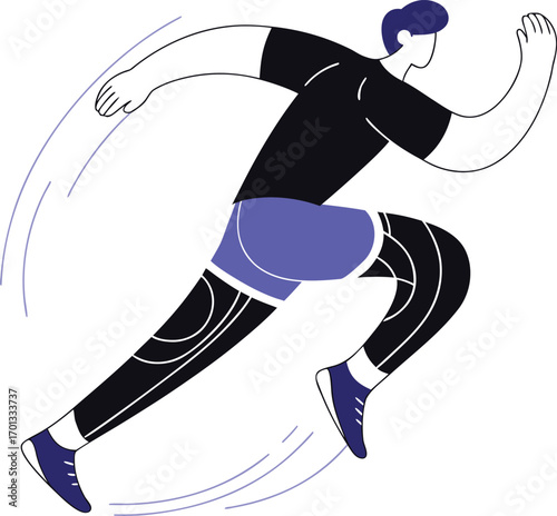A powerful cartoon illustration of an ice hockey player in action on the ice, wearing a helmet and full gear