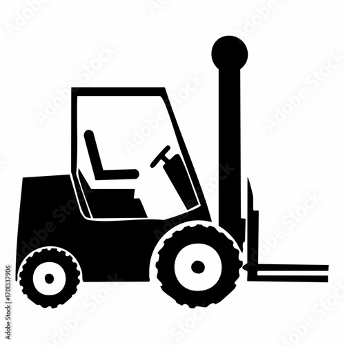 Simplified Silhouette of Forklift Truck