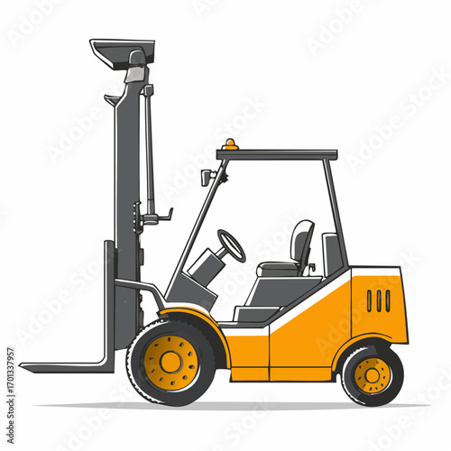 Side View of Industrial Forklift