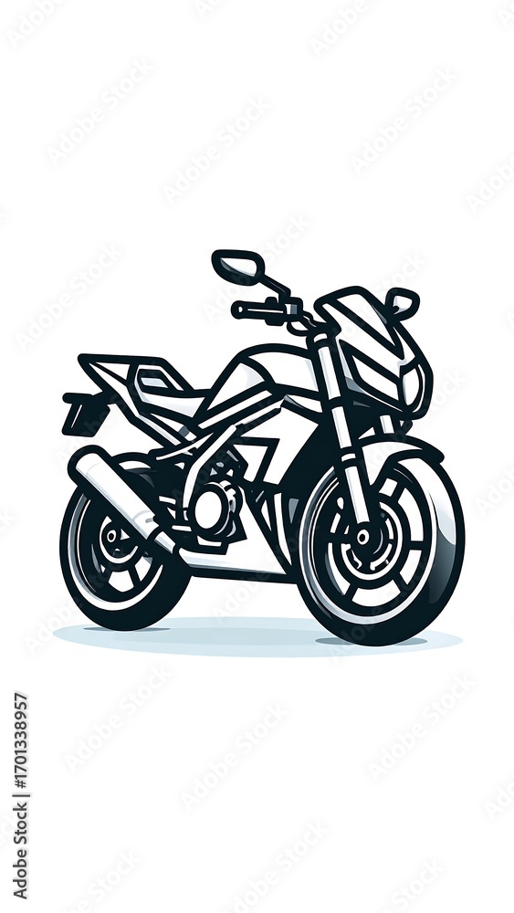 Obraz premium Motorcycle design, studio shot, white background