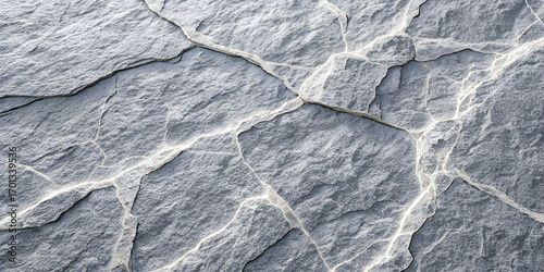 Cracked gray stone texture with veins