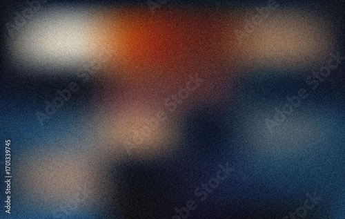 Abstract Dark Blue and Orange Noise Texture:  Blurred Gradient Background with Subtle Grain and Textured Noise Effect, Ideal for Overlay or Design Element.