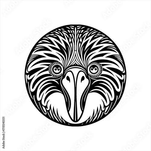 Eagle head logo design in black and white