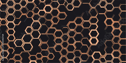Seamless leopard skin texture and hexagonal pattern with a brown
