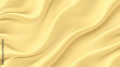 Abstract image of flowing, draped fabric in a light yellow or cream color, creating soft waves and shadows.