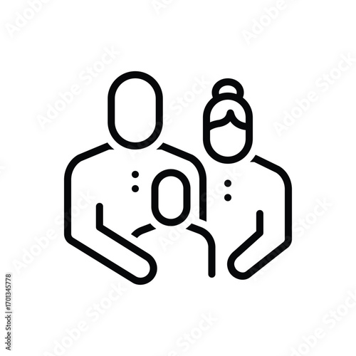 Black line icon for parental guidance