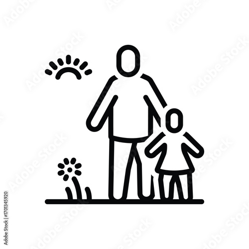 Black line icon for parenthood bliss