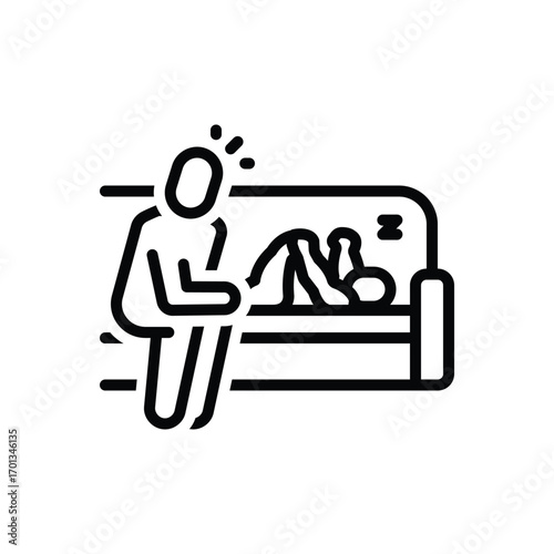 Black line icon for parenting challenges