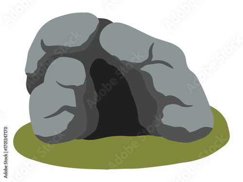 Jungle Cave Forest Cartoon Illustration

