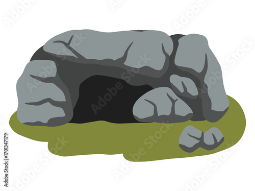 Jungle Cave Forest Cartoon Illustration
