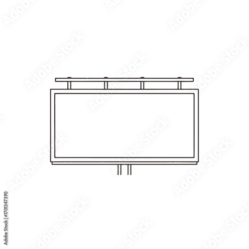 Simple line drawing of an outdoor advertising billboard