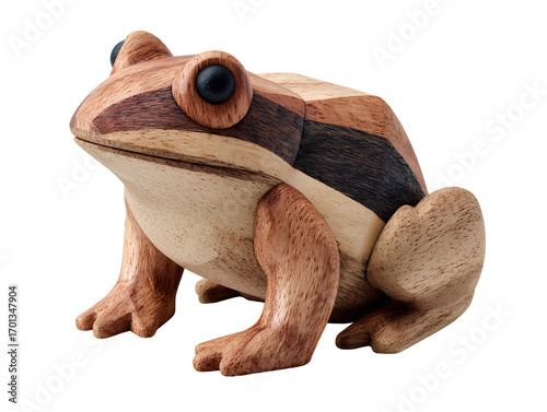 Small decorative frog figurine isolated on transparent background