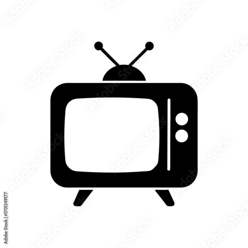 Illustration of a vintage television set on transparent background