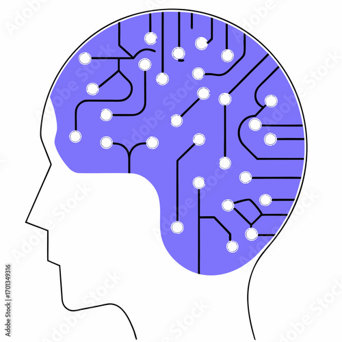 Abstract ai brain circuitry with neural network connections