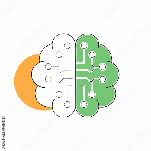 Abstract ai neuron brain icon representing artificial intelligence and neural networks
