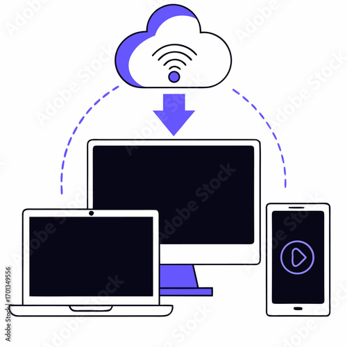Cloud service icon representing internet of things connectivity