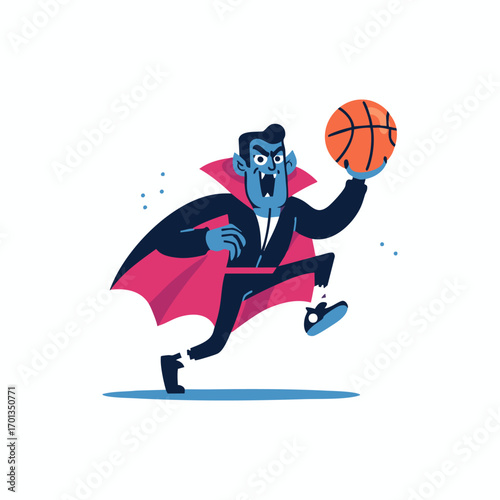 Spooky Vampire Character Slam Dunk