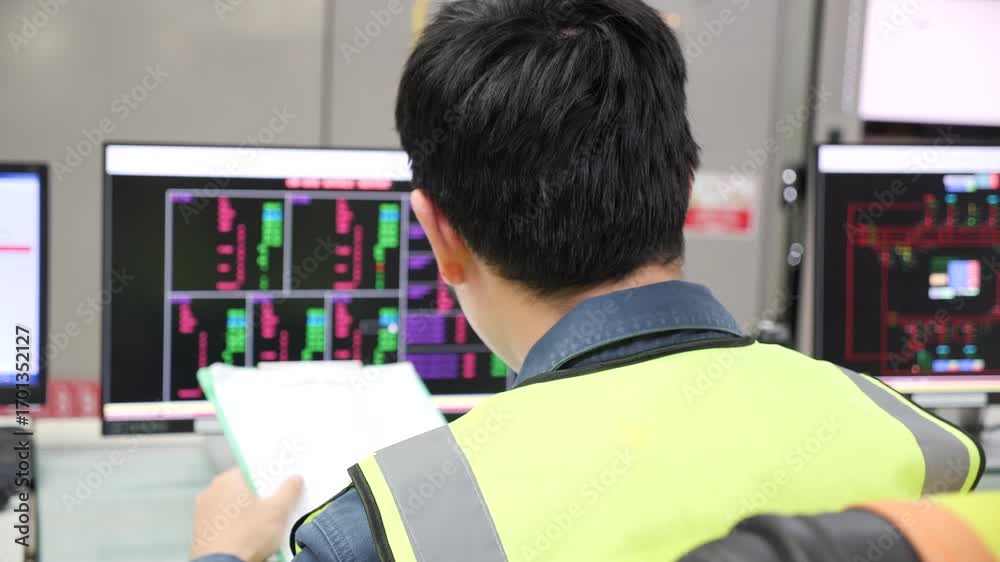 Computer Without Supervision system operation and control, workplace safety with professional ...
