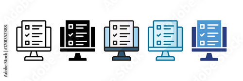Online Exam Icon Set Multiple Style Collection