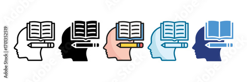 Self Learning Icon Set Multiple Style Collection