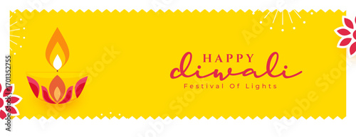 happy diwali wishes yellow wallpaper with artistic diya