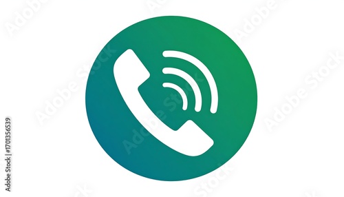 Circular phone icon with gradient background