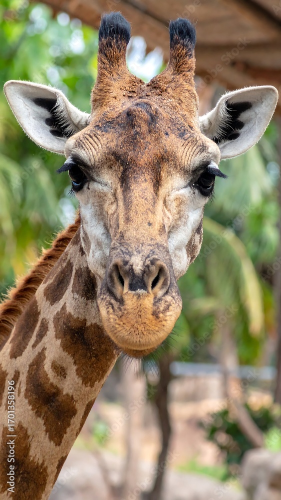 Fototapeta premium Close-up of a giraffe's face