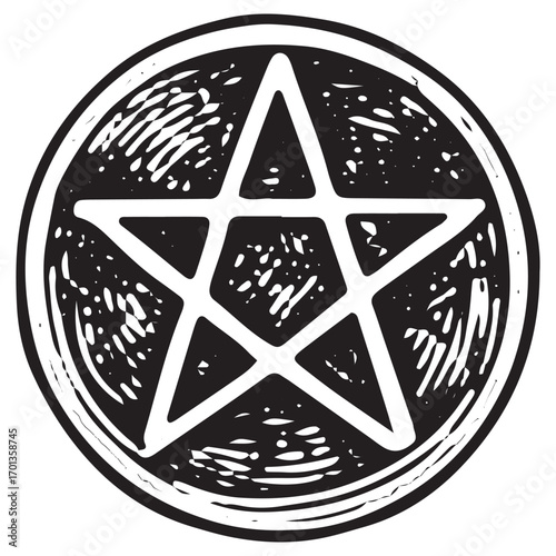 Mystical Pentagram Symbol: Occult Witchcraft Pentacle Art Design