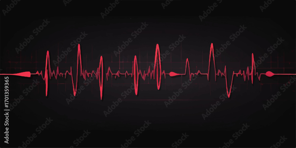 Obraz premium An EKG monitor displays a healthy, green heartbeat wave