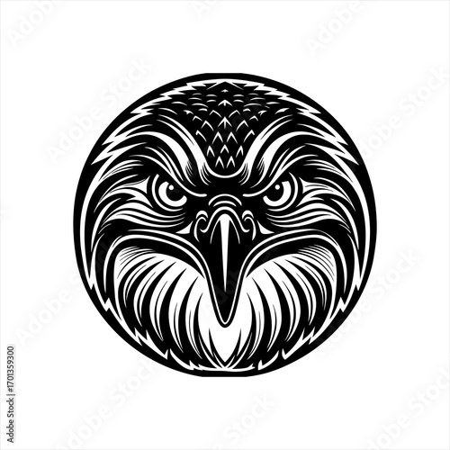 Fierce Eagle Head Tribal Tattoo Design 5.