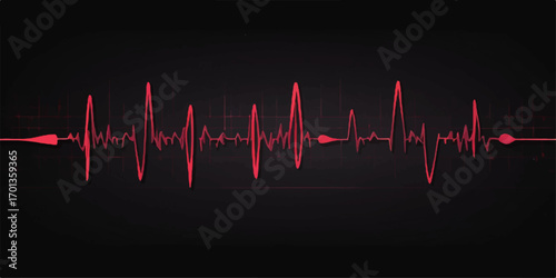 An EKG monitor displays a healthy, green heartbeat wave
